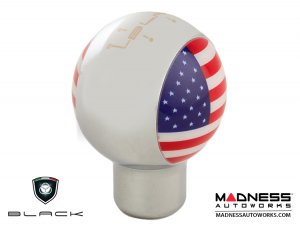 MINI Cooper Gear Shift Knob - Chrome w/ American Flag Design